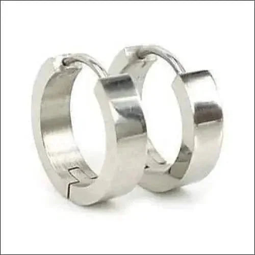 Stalen Huggie Oorringen 14mm Rvs Unisex Basis-14x4mm | Oorbellen