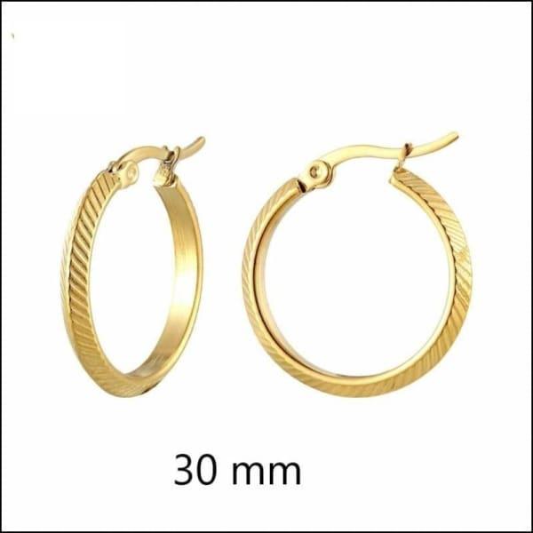 Gouden Stalen Oorringen 30mm Met Aramat Juwelen®-productlijn