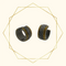 oor5888-Bicolor RVS Oorringen Gediamanteerd met Sandblasted Strepen-Aramat Jewels 