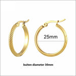 Ronde Stalen Oorringen Stainless Steel Goldplated | Oorbellen