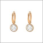 Goud Vergulde Mini Oorringetjes Met Zirkonia Bedel - Aramat Jewels® Earrings