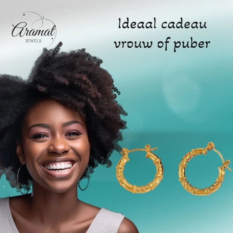 oorringen - gedraaid - glad - goudkleurig - 22mm - oor6404 - 840145 - Oorringen kopen# - 22mm - alles - cadeau