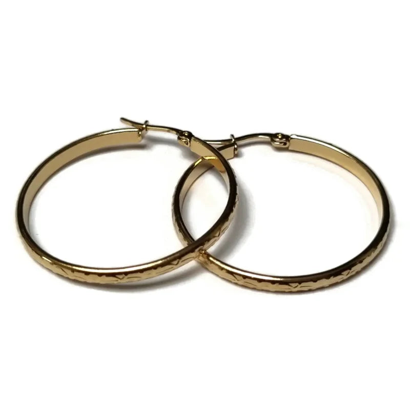 Gouden Flora Hoops - Oorknopjes van Rvs 40mm | Oorbellen