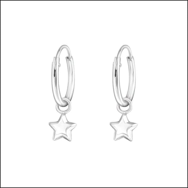 Sterling Silver Star Hoop Earrings Voor Kinderen