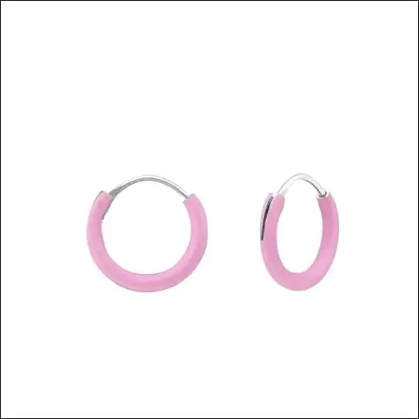 Roze Mini Oorringetjes 10mm In Zilveren Gekleurde Oorringetjes 10mm