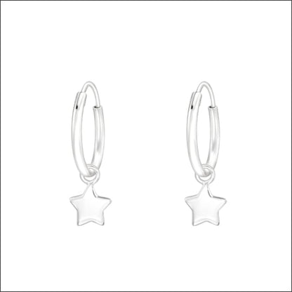 Sterling Silver Star Hoop Earrings Voor Kinderen.