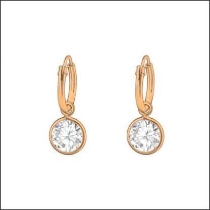 Goud Vergulde Mini Oorringetjes Met Zirkonia Bedel - Aramat Jewels® Earrings