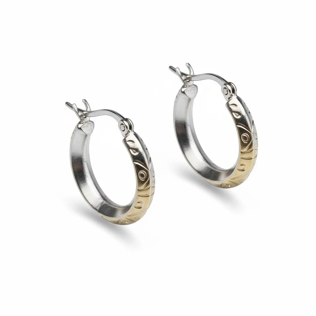 Oorringen – RVS Mat Zilverkleur Fantasie (20mm) - Aramat Jewels - Oorringen - cadeautip