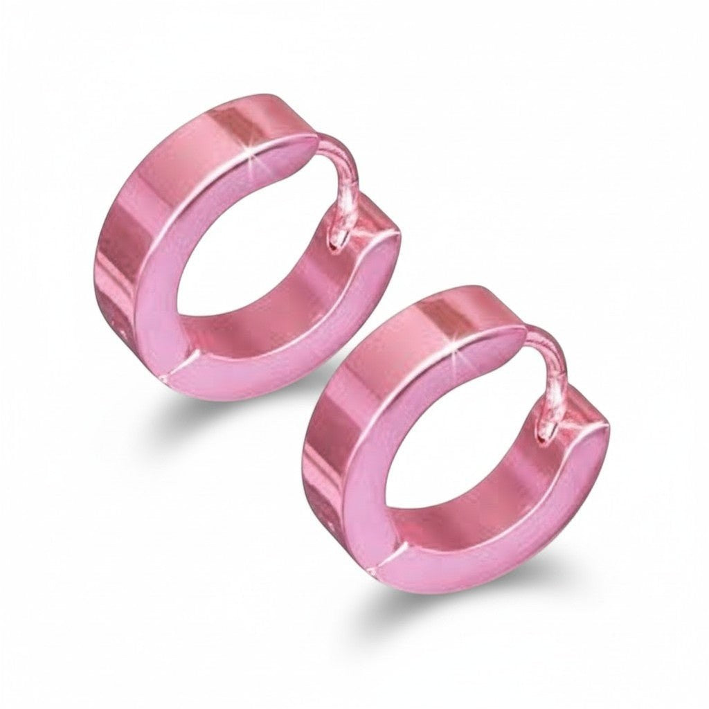 Oorringen – RVS Roze Glans (14mm) - Aramat Jewels - Oorringen - cadeautip