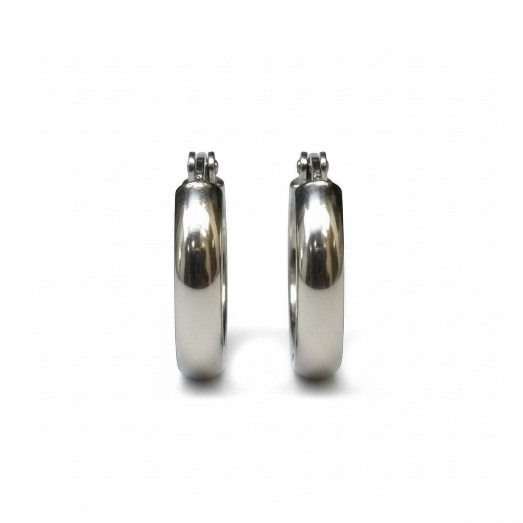 Oorringen – RVS Zilverkleur Glad Glans (20mm) - Aramat Jewels - Oorringen - cadeautip