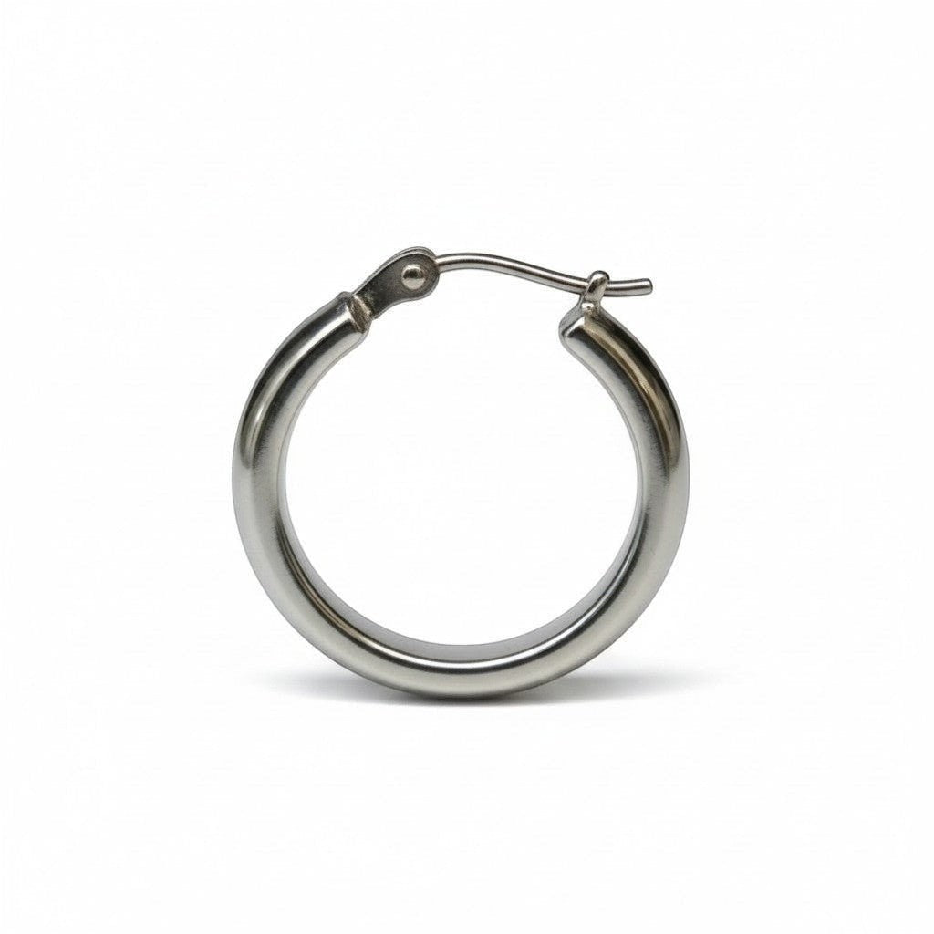 Oorringen – RVS Zilverkleur Glad Glans (20mm) - Aramat Jewels - Oorringen - cadeautip