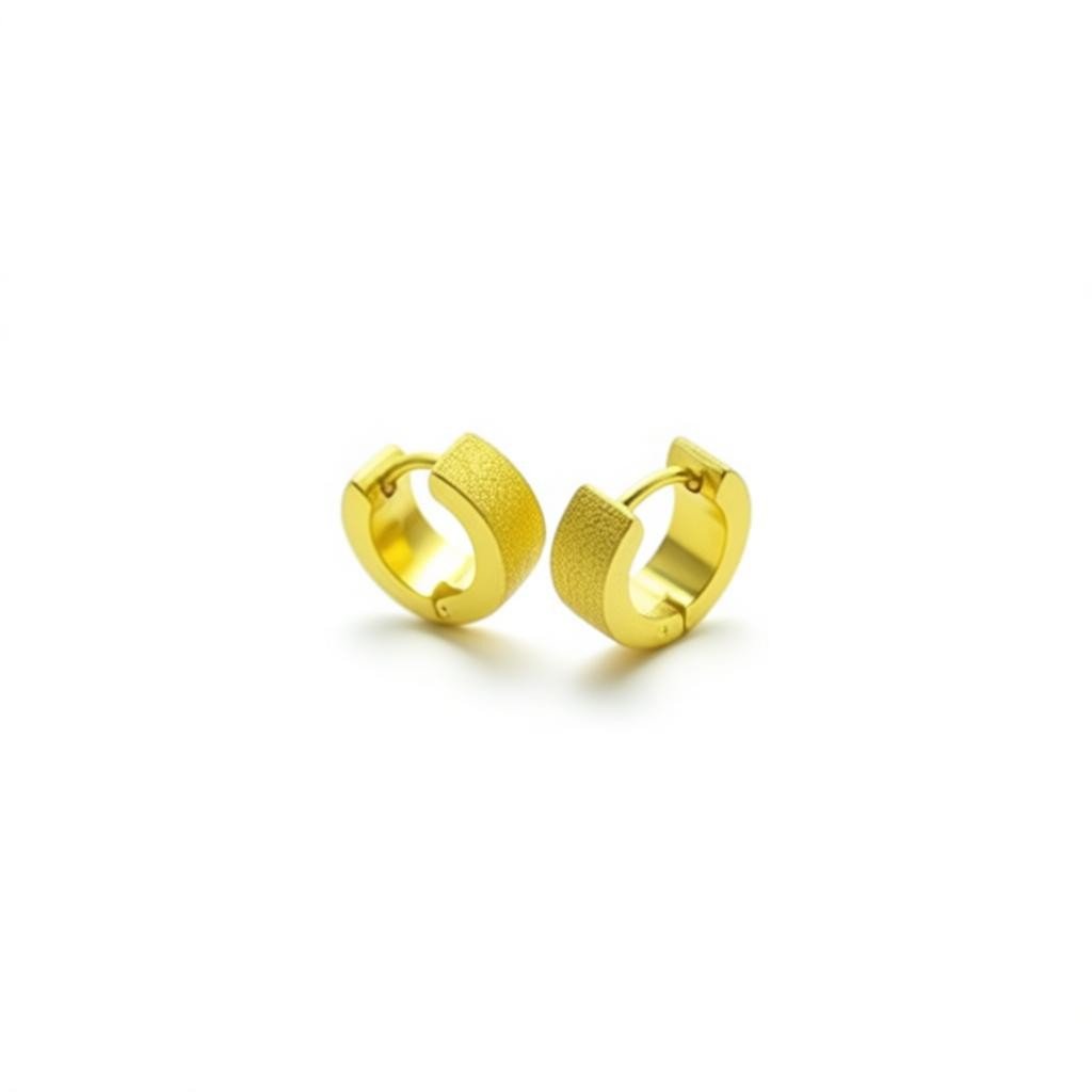Oorringen – Staal Sandblasted Goudkleurig (11mm) - Aramat Jewels - Oorringen - cadeautip