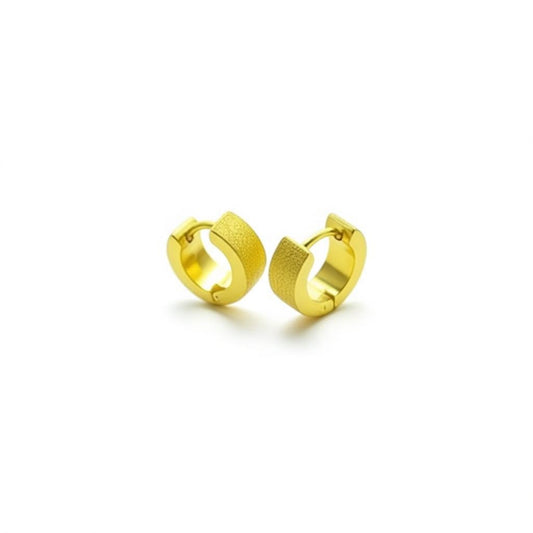 Oorringen – Staal Sandblasted Goudkleurig (11mm) - Aramat Jewels - Oorringen - cadeautip