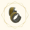 oor5894-se28063-Stalen Bicolor Oorringen met Gouden Strepen-Aramat Jewels 