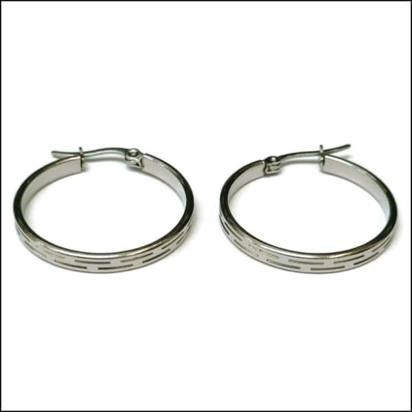 Stijlvolle Stalen Oorringen 30mm Gedraaid Streep-30x3mm | Oorbellen