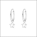 Sterling Silver Star Hoop Earrings Voor Kinderen