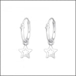 Sterling Silver Star Hoop Earrings For Zilveren Kinder Oorringen Met Hanger