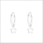 Sterling Silver Star Hoop Earrings Voor Kinderen.