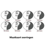 Zes Ronde Stickers Met De Tekst Makar Origen Op Zilveren Kinder Oorringen Met Kristal