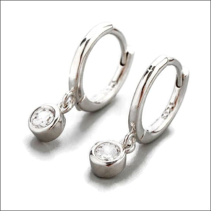 Zilveren Oorringetjes Met Zirkonia Hanger - 10mm Van Aramat Jewels® Met Heldere Steen