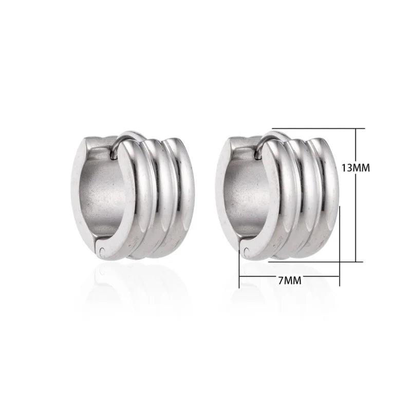 Zilverkleurige Stalen Oorbellen - Aramat Jewels® 13mm