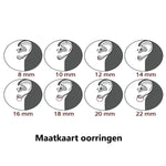 Zes Ronde Stickers Met De Woorden Makari Origen Op Oorbellen Set Oorringetjes Oor Crawlers Zilver Goud Kleur