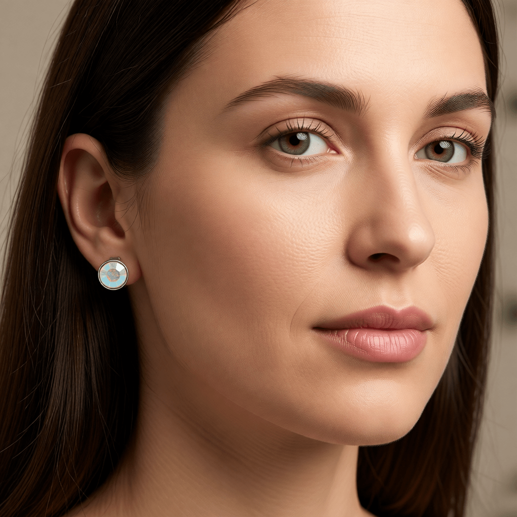 Oorstekers – Staal Kristal AB Transparant Zilverkleur (7mm) - Aramat Jewels - Oorbellen - cadeautip