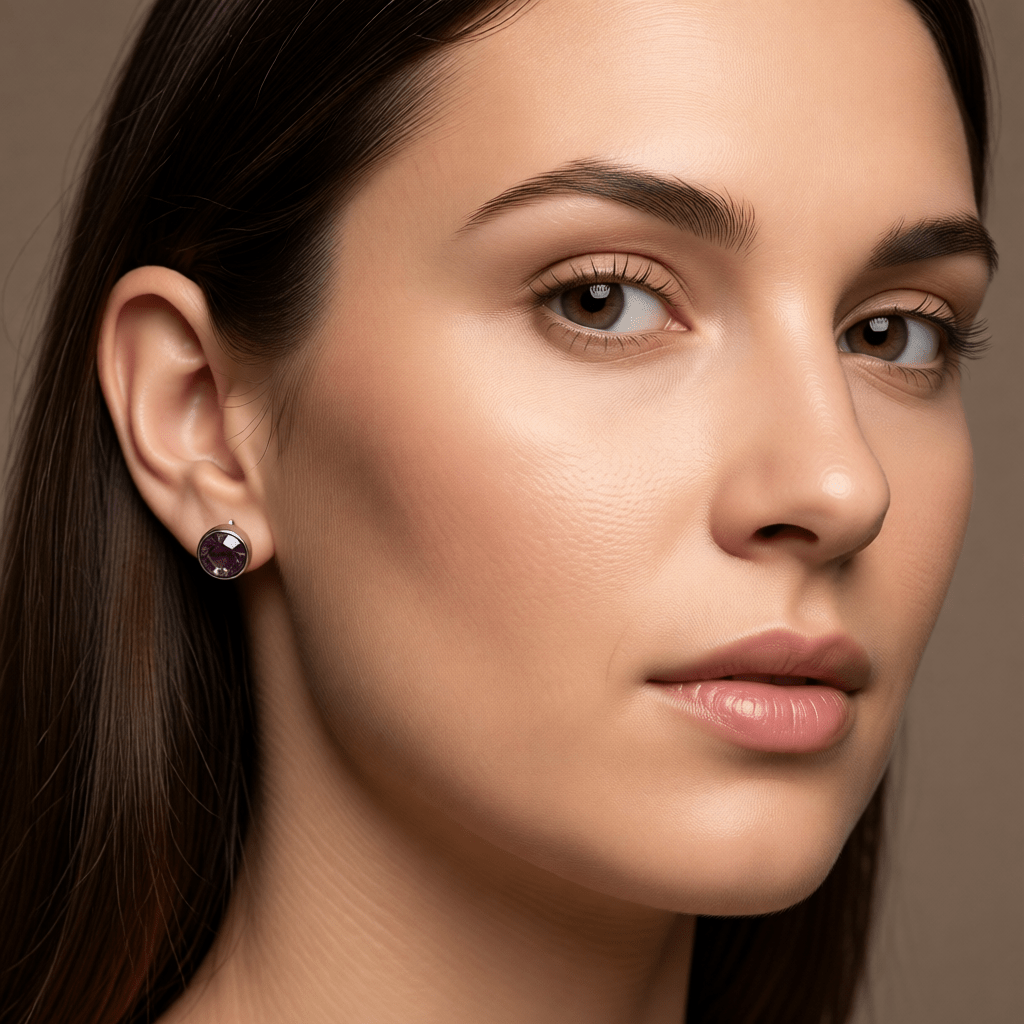 Oorstekers – Staal Kristal Licht Paars Zilverkleur (10mm) - Aramat Jewels - Oorbellen - cadeautip