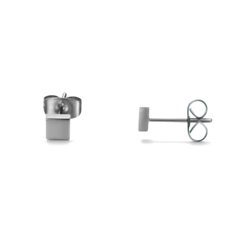 Oorstekers – Staal Vierkant Zilverkleurig (4mm) - Aramat Jewels - Oorbellen - cadeautip