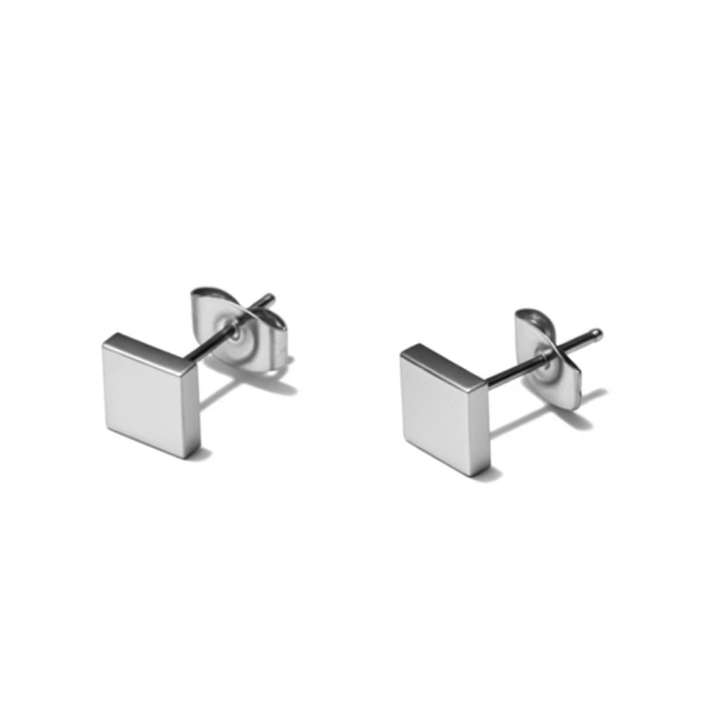 Oorstekers – Staal Vierkant Zilverkleurig (5mm) - Aramat Jewels - Oorbellen - cadeautip