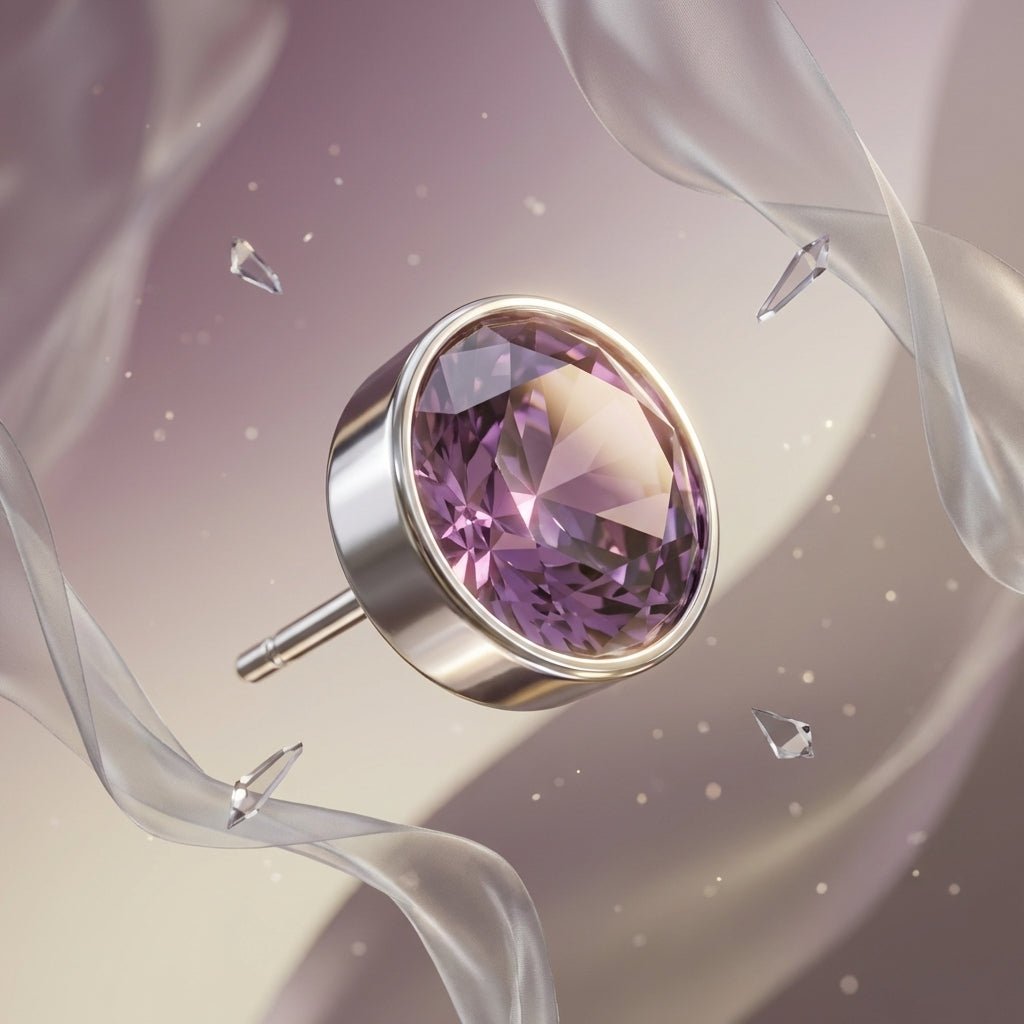 Oorstuds – Staal Kristal Licht Paars Zilverkleur (5mm) - Aramat Jewels - Oorbellen - cadeautip