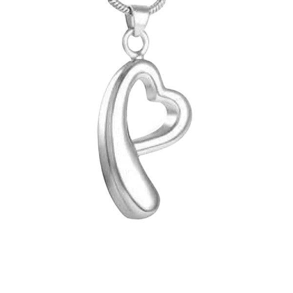 Open hart ashanger – rouwsieraad van staal - Aramat Jewels - Gedenkhangers - cadeautip