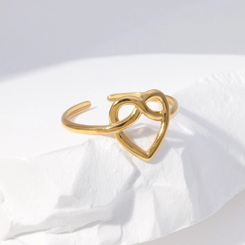 Open Ring RVS met Groot Hartje (14 mm) - Aramat Jewels - Ringen - cadeautip