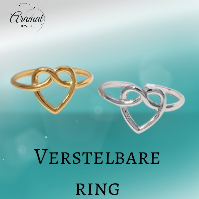 Open Ring RVS met Groot Hartje (14 mm) - Aramat Jewels - Ringen - cadeautip