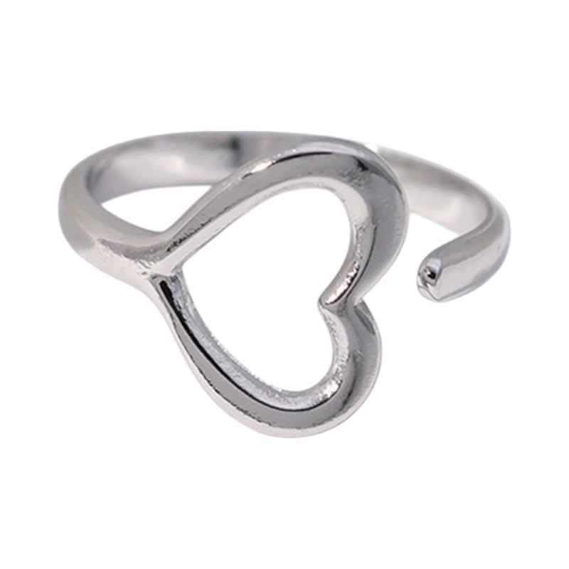 Open Ring RVS met Hartje (13 mm) - Aramat Jewels - Ringen - cadeautip