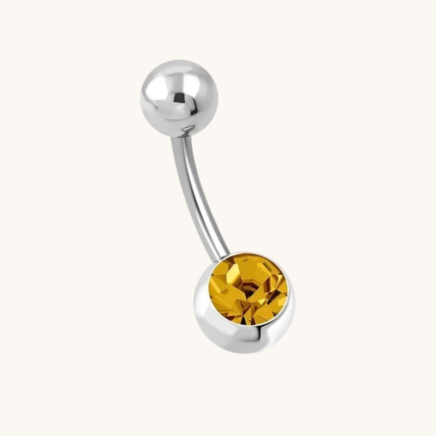 Piercing nombril en acier brun orné de zirconiums