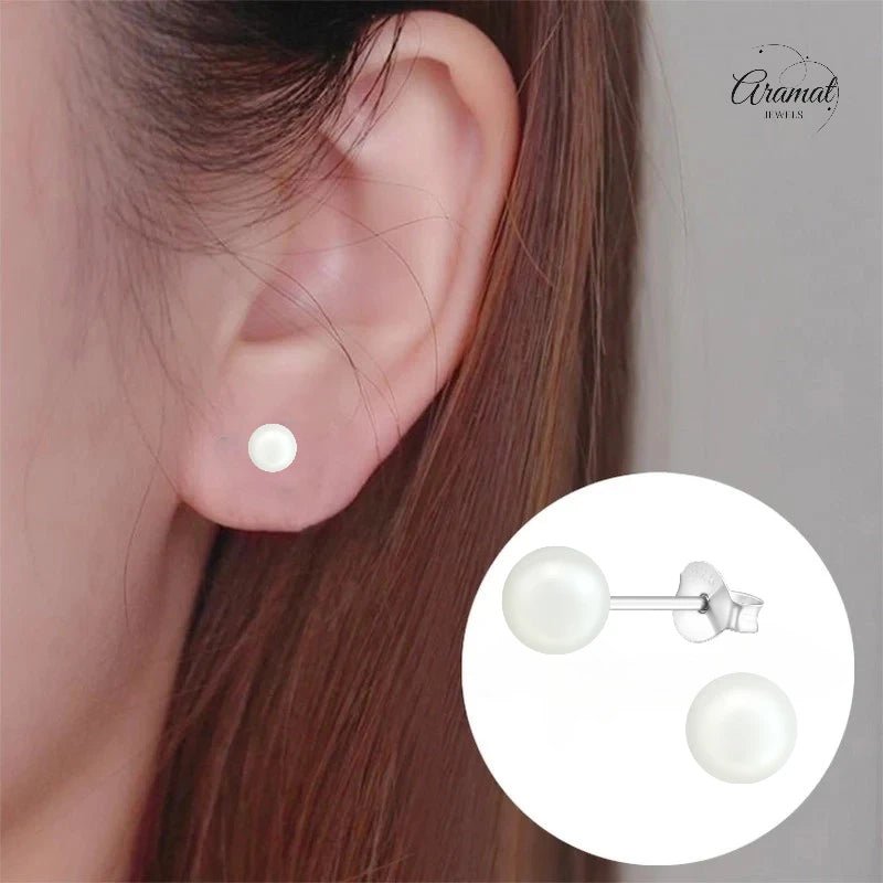 Parel oorbellen 925 zilver – 6mm wit - oor2048 - 15832 - Oorbellen kopen# - 6mm - 925 Zilver - alles