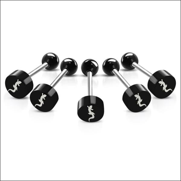 Stalen Tongpiercing Logo Piercing Gekko/salamander | Lichaamssieraden