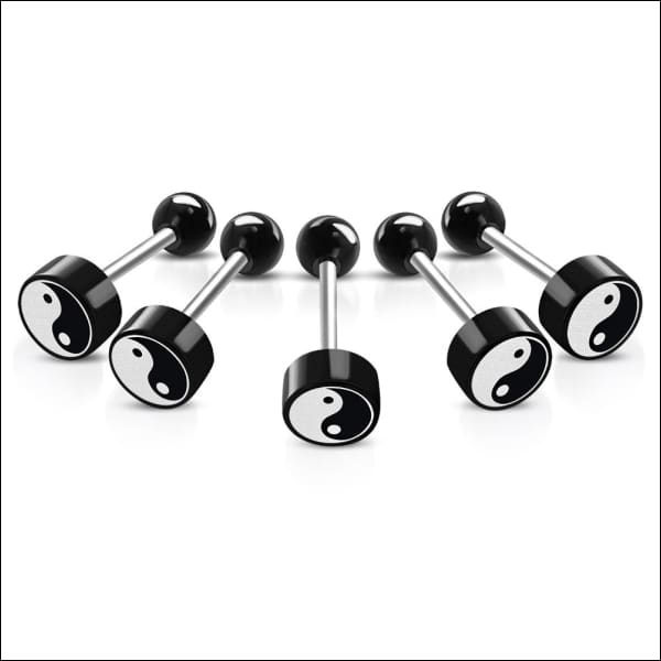 Stalen Tongpiercing Logo Piercing Yingyang | Lichaamssieraden