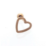 Gouden Hart Ring Met Klein Hart Op Voorkant - Helixpiercing Rosé Hartje.