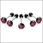 Stalen Tongpiercing Dierenprint Koeien-print-roze | Lichaamssieraden