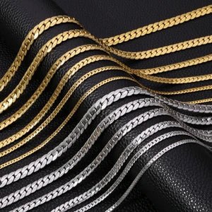 Platte Gourmet Ketting met bewerkte rand 6mm Goudkleurig Staal - Aramat Jewels - RVS Sieraden - Halskettingen - cadeautip