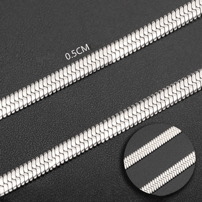 Platte Slangenketting Zilverkleurig Staal - Elegante Snake Chain - Aramat Jewels - RVS Sieraden - Halskettingen - cadeautip