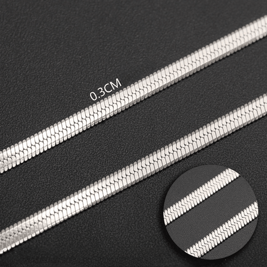 Platte Slangenketting Zilverkleurig Staal - Elegante Snake Chain - Aramat Jewels - RVS Sieraden - Halskettingen - cadeautip