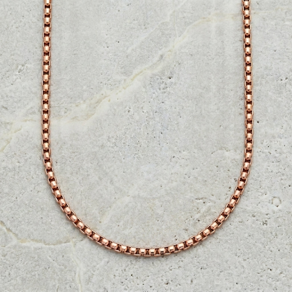 Rose Gold Stainless Steel Jasseron Chain – Elegant Link Necklace for Women