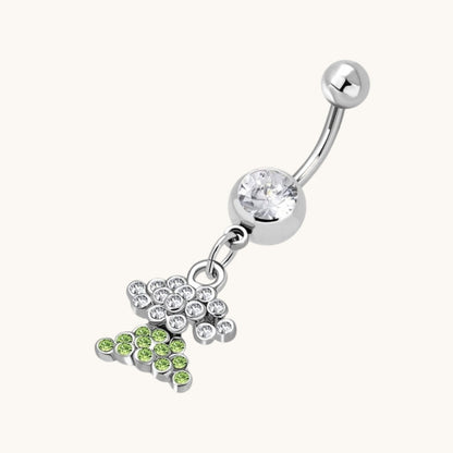 Beautiful Green Zirconia Steel Navel Piercing