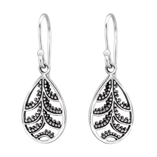 Sterling zilveren oorbellen met zwarte diamanten