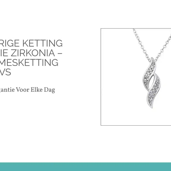 Zilverkleurige Ketting met Fantasie Zirkonia &ndash; Stalen Damesketting RVS by@Outfy