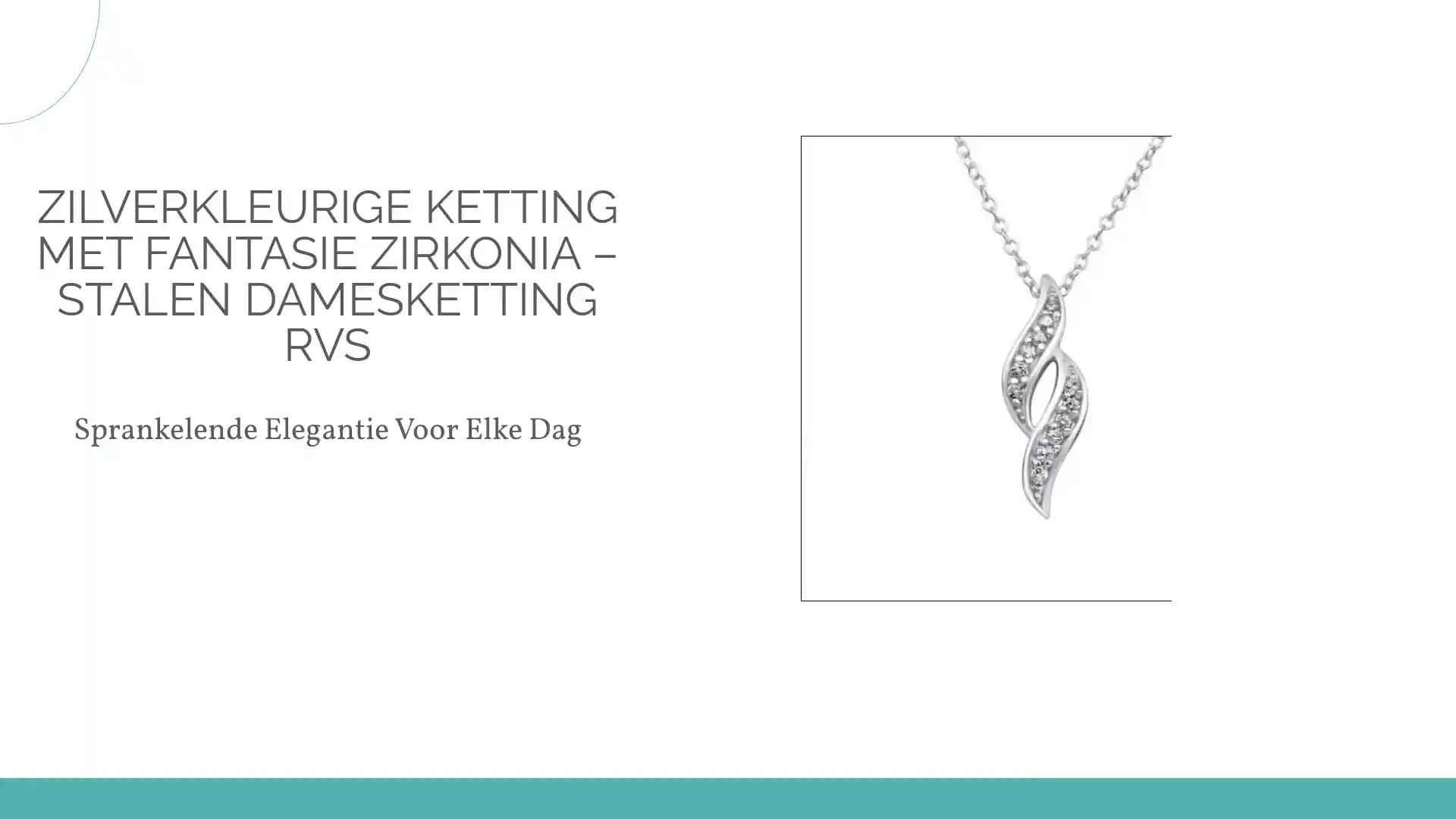 Zilverkleurige Ketting met Fantasie Zirkonia &ndash; Stalen Damesketting RVS by@Outfy
