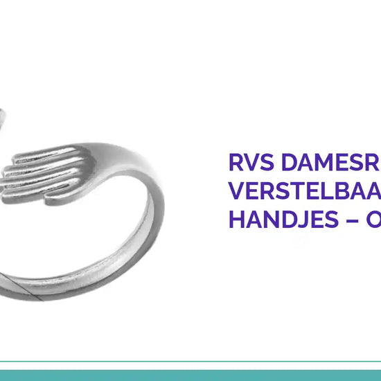 RVS Damesring Verstelbaar &ndash; 2 Handjes &ndash; One Size by@Outfy